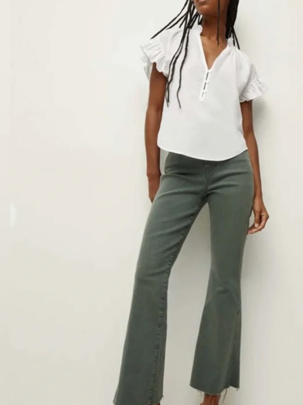 Veronica Beard Milly Blouse, Cotton, White, Size Large, New